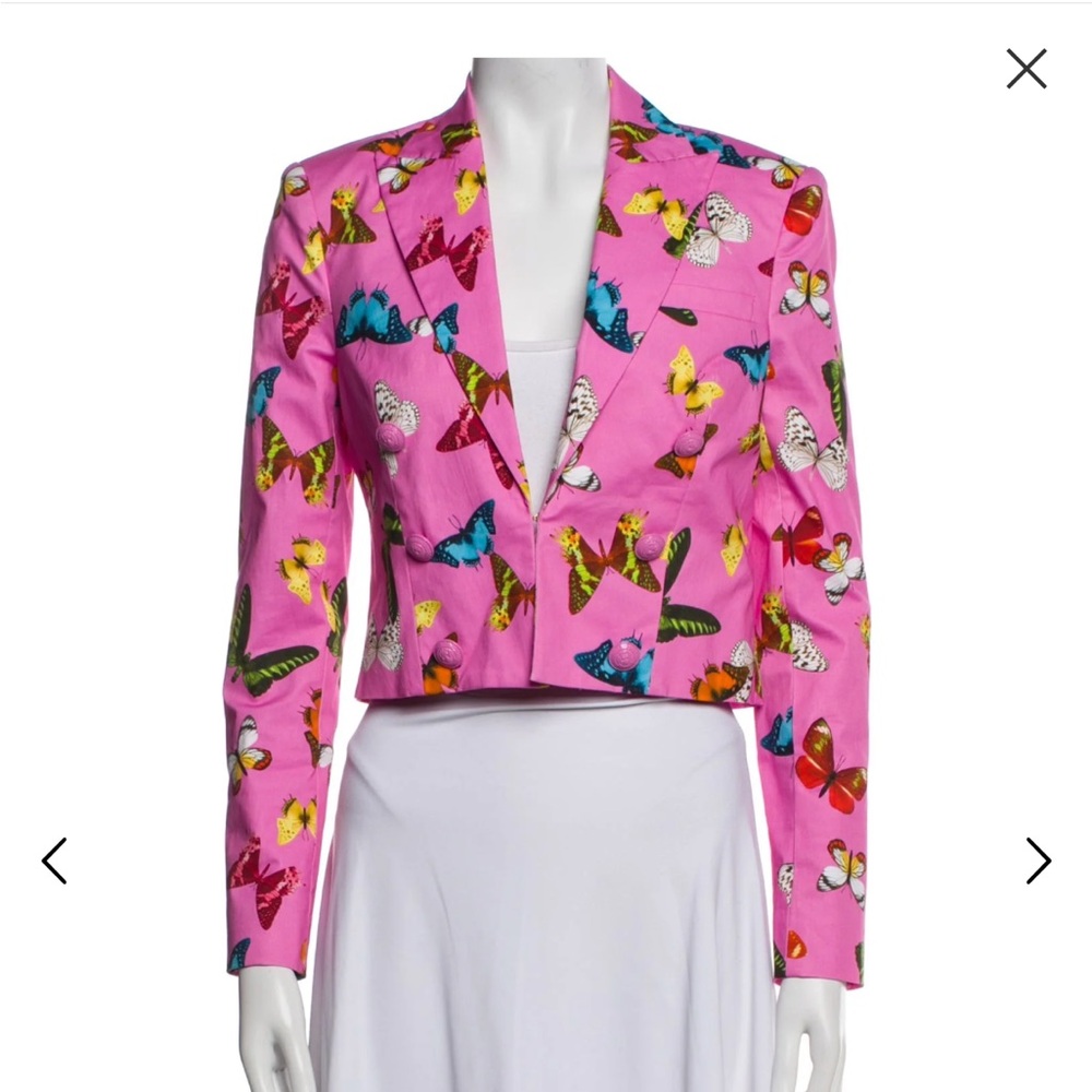 Lagence Pink Butterfly Print Blazer